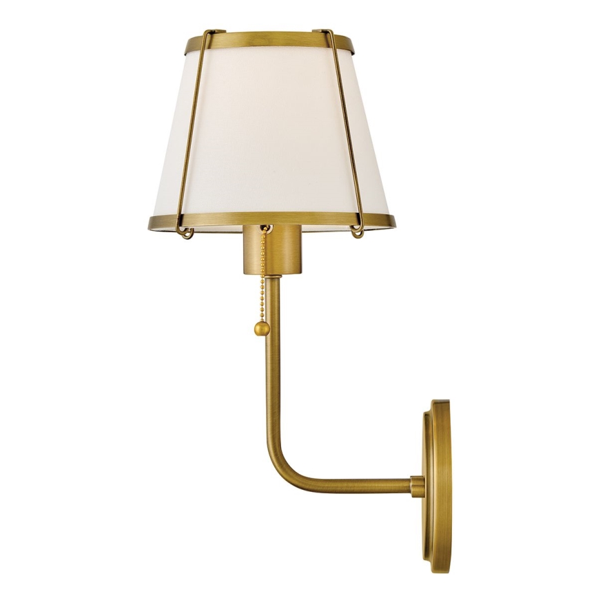 Hinkley - Nástenná lampa CLARKE 1xE27/40W/230V mosadz/biela