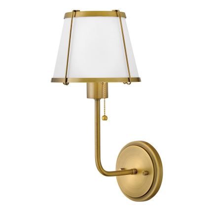 Hinkley - Nástenná lampa CLARKE 1xE27/40W/230V mosadz/biela