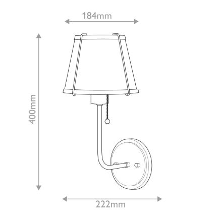 Hinkley - Nástenná lampa CLARKE 1xE27/40W/230V mosadz/biela