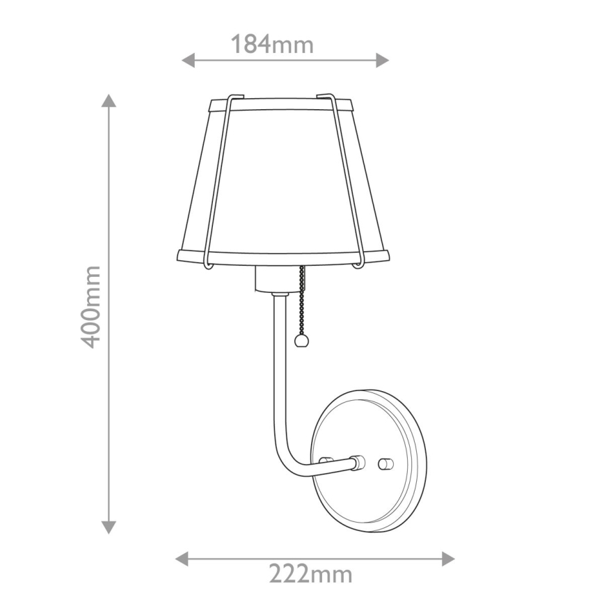 Hinkley - Nástenná lampa CLARKE 1xE27/40W/230V mosadz/biela