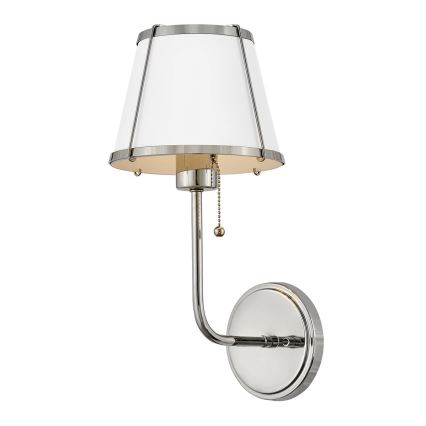 Hinkley - Nástenná lampa CLARKE 1xE27/40W/230V lesklý chróm/biela