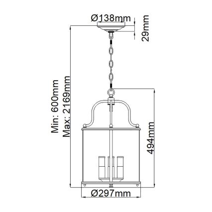 Hinkley - Luster na reťazi GENTRY 4xE14/60W/230V zlatý