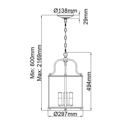 Hinkley - Závesný luster na reťazi GENTRY 4xE14/60W/230V lesklý chróm