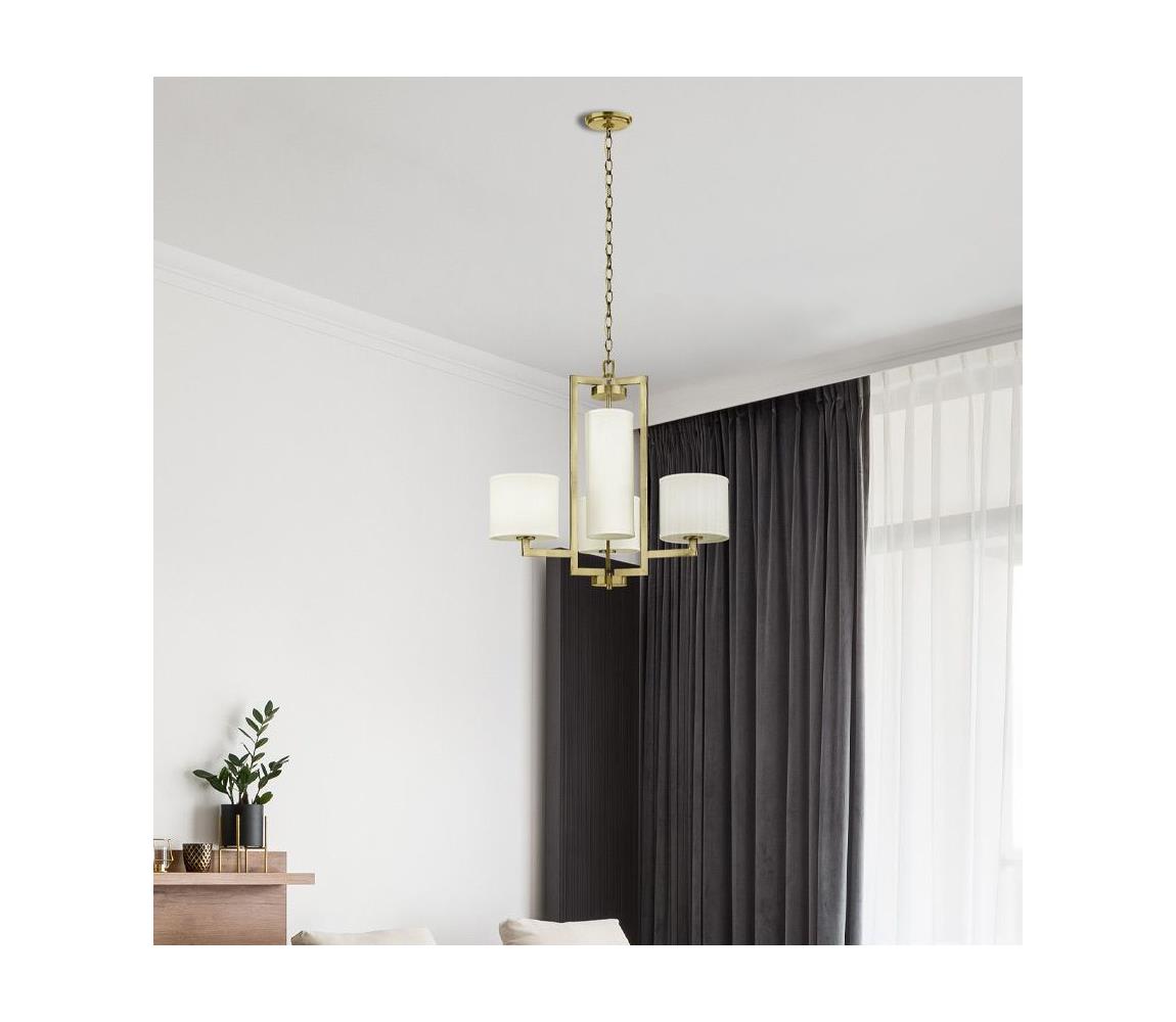 Elstead Hinkley HK-HAMPTON4-BB - Závesný luster HAMPTON na reťazi, 4x E27/60W/230V, zlatý HK-HAMPTON4-BB