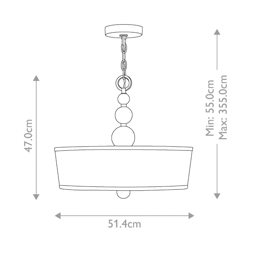 Hinkley - Luster na reťazi ZELDA 3xE27/60W/230V mosadz