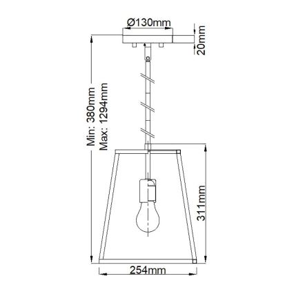 Hinkley - Luster na tyči FU LIGHTON 1xE27/100W/230V bronz/čierna