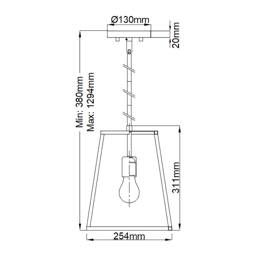 Hinkley - Luster na tyči FU LIGHTON 1xE27/100W/230V bronz/čierna