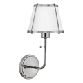 Hinkley - Nástenná lampa CLARKE 1xE27/40W/230V lesklý chróm/biela
