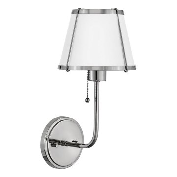 Hinkley - Nástenná lampa CLARKE 1xE27/40W/230V lesklý chróm/biela