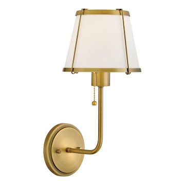 Hinkley - Nástenná lampa CLARKE 1xE27/40W/230V mosadz/biela