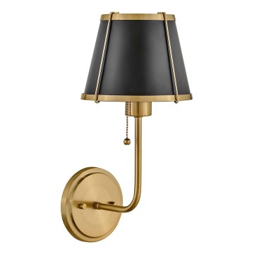 Hinkley - Nástenná lampa CLARKE 1xE27/40W/230V mosadz/čierna