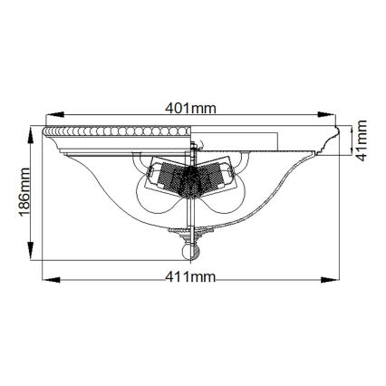 Hinkley - Stropné svietidlo CAMBRIDGE 2xE27/60W/230V zlatá