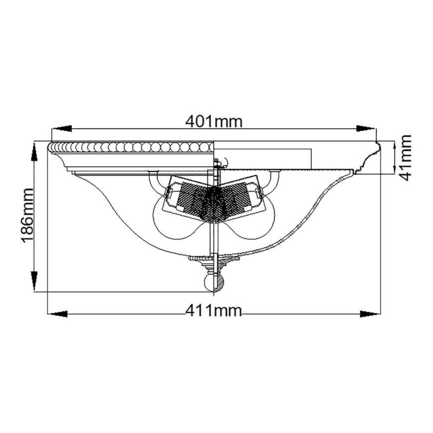 Hinkley - Stropné svietidlo CAMBRIDGE 2xE27/60W/230V zlatá