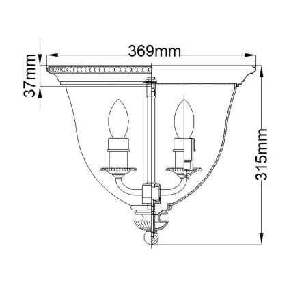 Hinkley - Stropné svietidlo CAMBRIDGE 3xE14/60W/230V zlatá