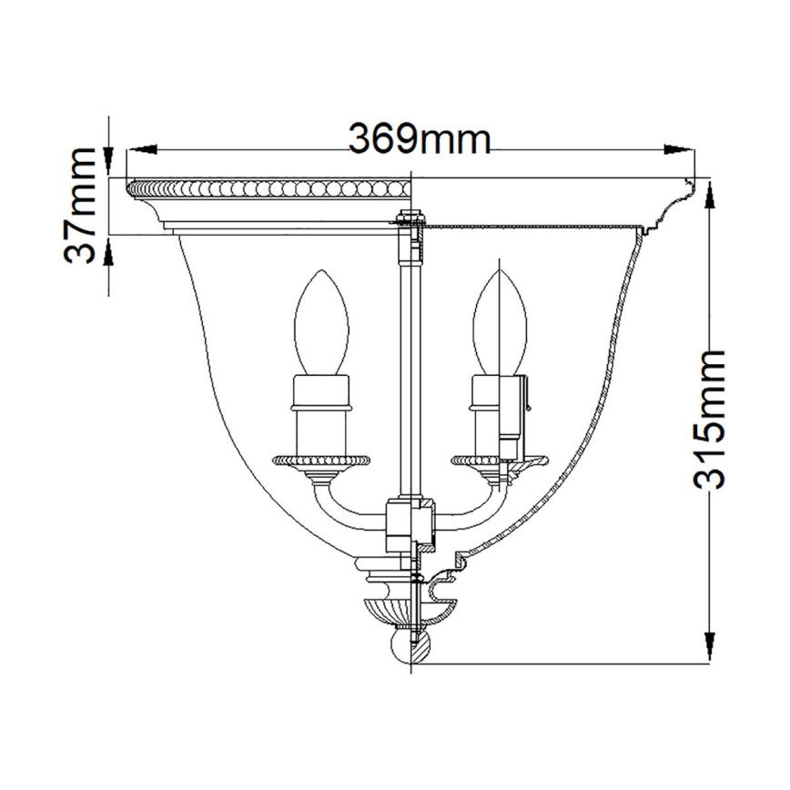 Hinkley - Stropné svietidlo CAMBRIDGE 3xE14/60W/230V zlatá