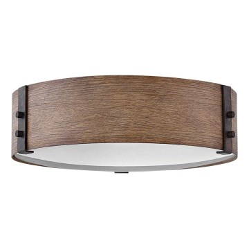 Hinkley - Stropné svietidlo SAWYER 3xE14/40W/230V pr. 38 cm sekvoja/hnedá