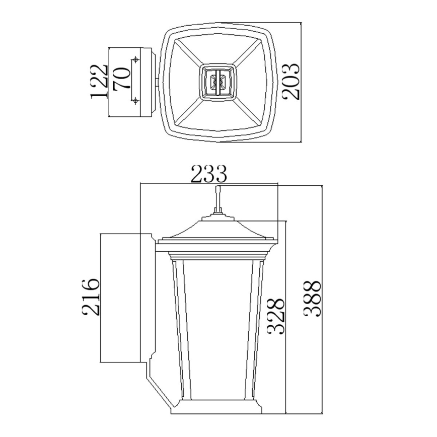 Hinkley - Vonkajšie nástenné svietidlo BROMLEY 2xE14/60W/230V IP44
