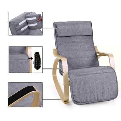 Hojdacie kreslo RESTLY sivé