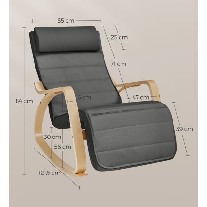 Hojdacie kreslo RESTLY tmavosivé