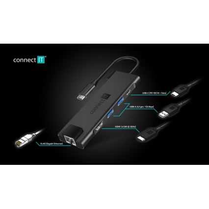 CONNECT IT CHU-8020-AN - USB-C hub 5v1