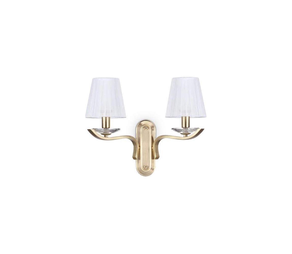Ideal Lux - Krištáľová nástenná lampa PEGASO 2xE14/28W/230V zlatá 197708