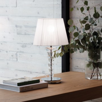 Ideal Lux - Krištáľová stolná lampa PEGASO 1xE27/60W/230V lesklý chróm