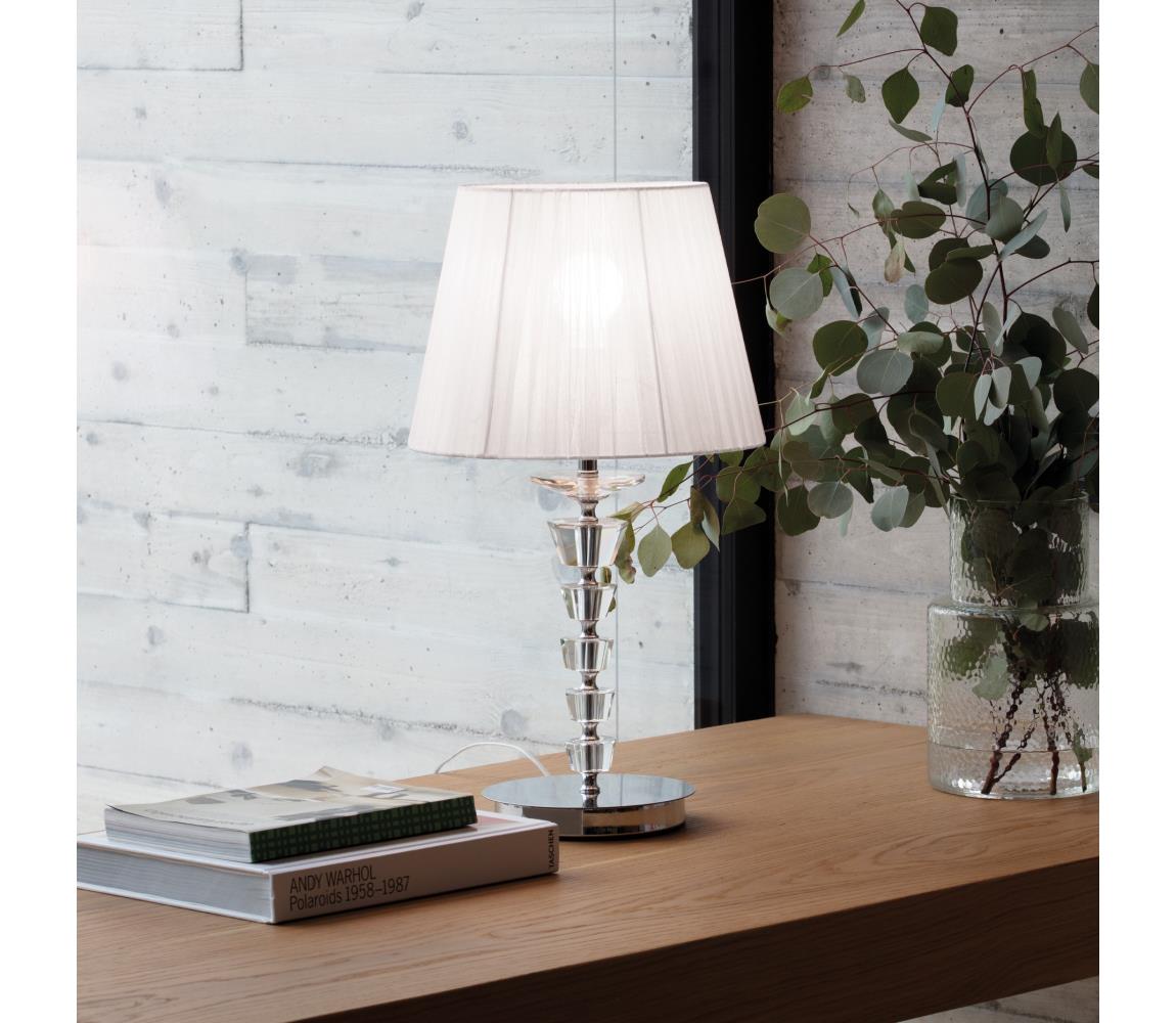 Ideal Lux - Krištáľová stolná lampa PEGASO 1xE27/60W/230V lesklý chróm 059259