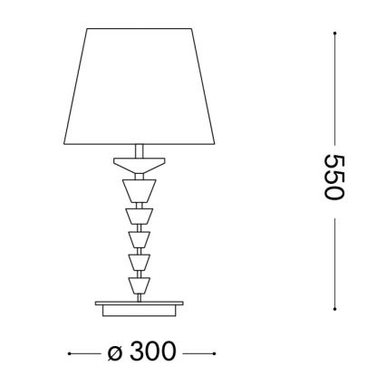 Ideal Lux - Krištáľová stolná lampa PEGASO 1xE27/60W/230V lesklý chróm