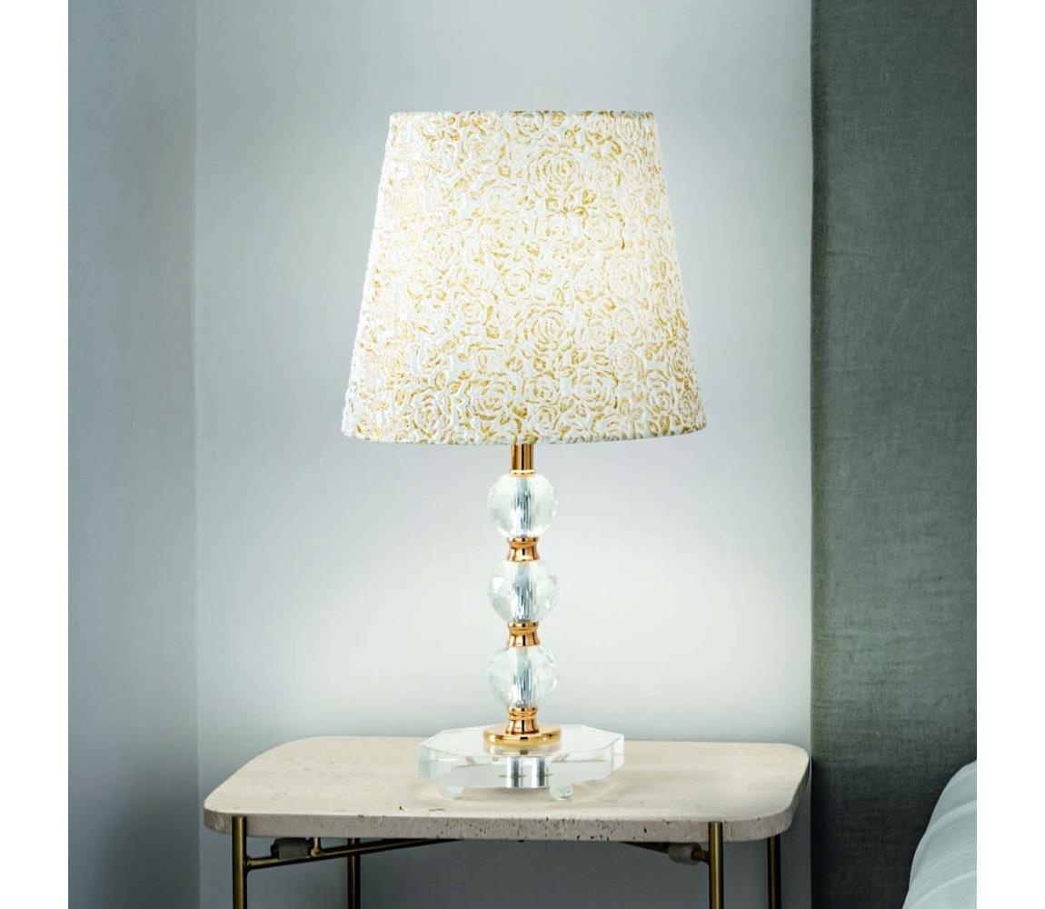 Ideal Lux Ideal Lux - Krištáľová stolná lampa QUEEN 1xE27/60W/230V zlatá