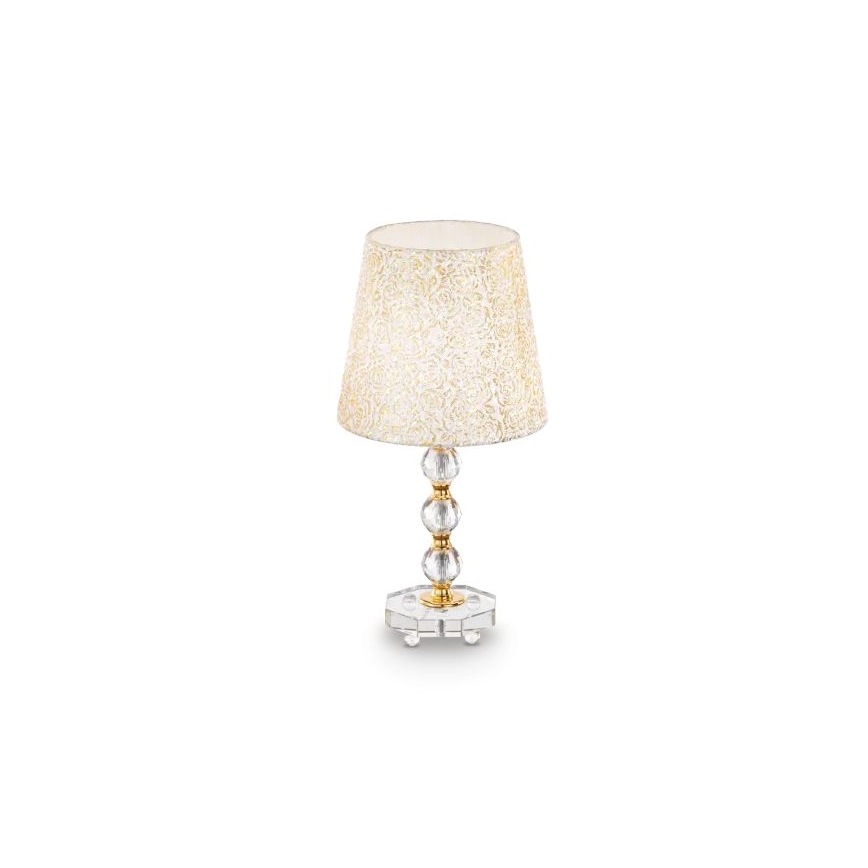 Ideal Lux - Krištáľová stolná lampa QUEEN 1xE27/60W/230V zlatá