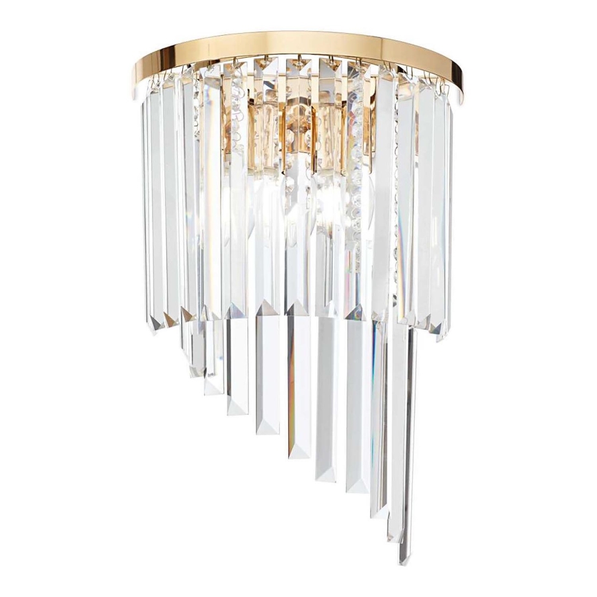 Ideal Lux - Krištáľové nástenné svietidlo CARLTON 3xE14/40W/230V zlatá