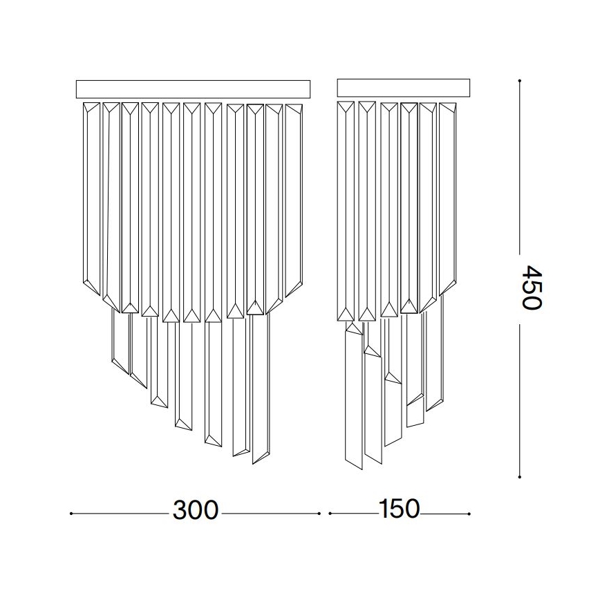 Ideal Lux - Krištáľové nástenné svietidlo CARLTON 3xE14/40W/230V zlatá