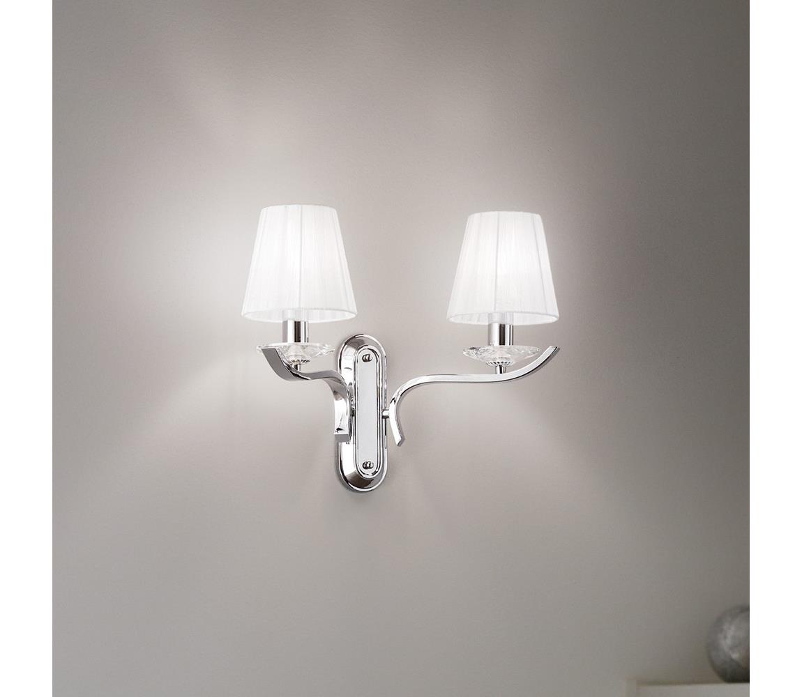 Ideal Lux - Krištáľové nástenné svietidlo PEGASO 2xE14/28W/230V lesklý chróm 059211