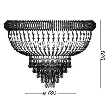 Ideal Lux - Krištáľové stropné svietidlo DUBAI 24xE14/28W/230V pr. 78 cm zlatá
