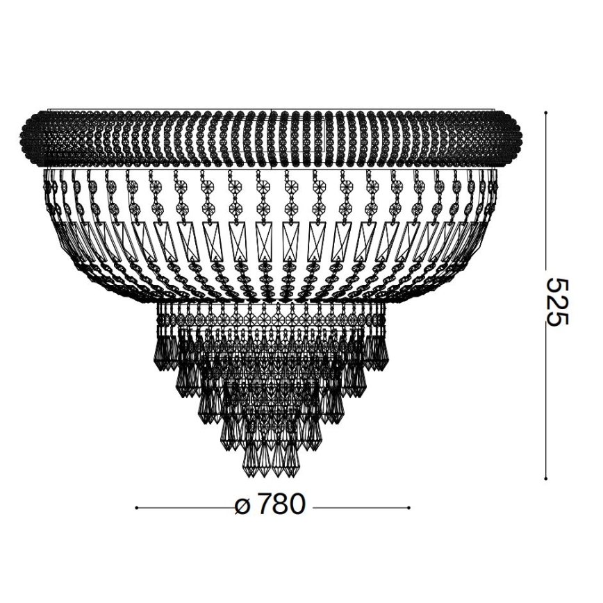Ideal Lux - Krištáľové stropné svietidlo DUBAI 24xE14/28W/230V pr. 78 cm zlatá