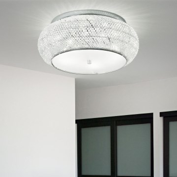 Ideal Lux - Krištáľové stropné svietidlo PASHA 10xE14/40W/230V pr. 55 lesklý chróm