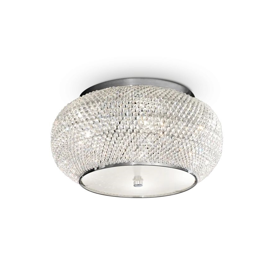 Ideal Lux - Krištáľové stropné svietidlo PASHA 6xE14/40W/230V pr. 40 cm lesklý chróm
