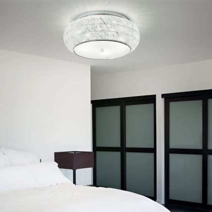 Ideal Lux - Krištáľové stropné svietidlo PASHA 6xE14/40W/230V pr. 40 cm lesklý chróm