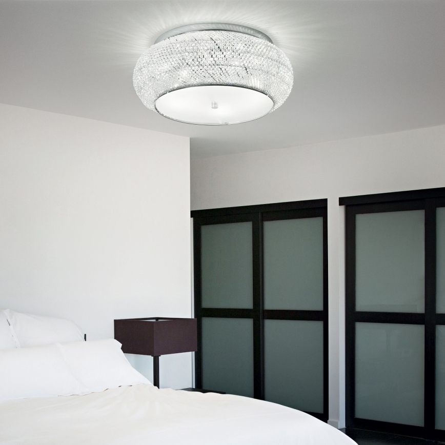 Ideal Lux - Krištáľové stropné svietidlo PASHA 6xE14/40W/230V pr. 40 cm lesklý chróm