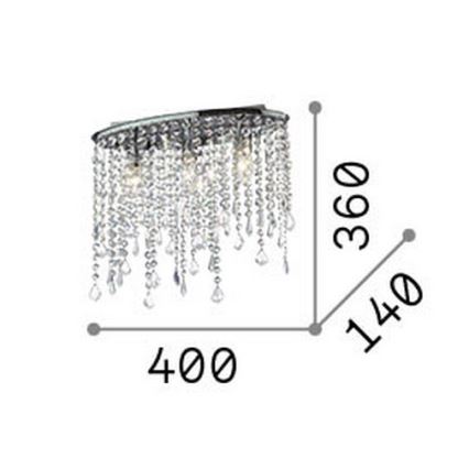 Ideal Lux - Krištáľové stropné svietidlo RAIN 3xE14/40W/230V lesklý chróm