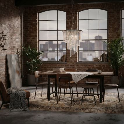 Ideal Lux - Krištáľový luster na lanku CARLTON 12xE14/40W/230V pr. 50 cm lesklý chróm