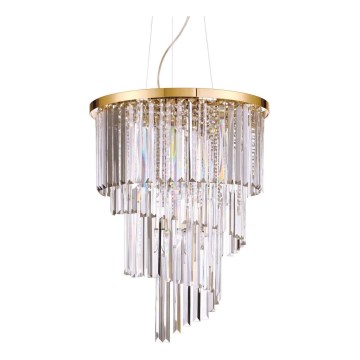 Ideal Lux - Krištáľový luster na lanku CARLTON 12xE14/40W/230V pr. 50 cm zlatá