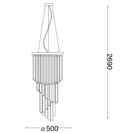 Ideal Lux - Krištáľový luster na lanku CARLTON 12xE14/40W/230V pr. 50 cm zlatá