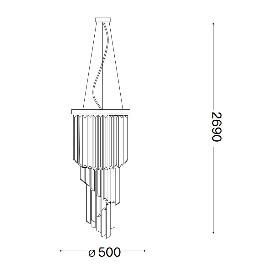 Ideal Lux - Krištáľový luster na lanku CARLTON 12xE14/40W/230V pr. 50 cm zlatá