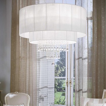 Ideal Lux - Krištáľový luster na lanku OPERA 10xE27/60W/230V pr. 90 cm biela