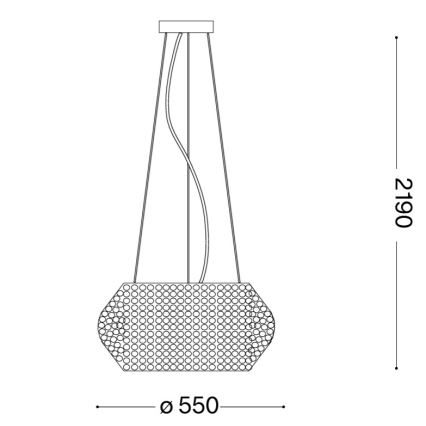 Ideal Lux - Krištáľový luster na lanku PASHA 10xE14/40W/230V pr. 55 cm zlatá
