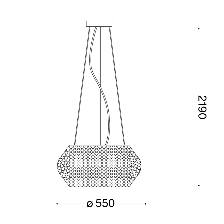 Ideal Lux - Krištáľový luster na lanku PASHA 10xE14/40W/230V pr. 55 cm zlatá
