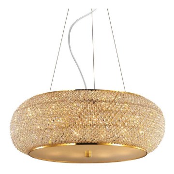 Ideal Lux - Krištáľový luster na lanku PASHA 14xE14/40W/230V pr. 65 cm zlatá