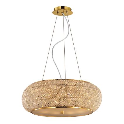 Ideal Lux - Krištáľový luster na lanku PASHA 14xE14/40W/230V pr. 65 cm zlatá