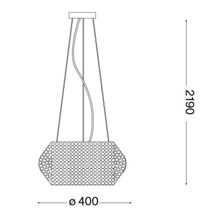 Ideal Lux - Krištáľový luster na lanku PASHA 6xE14/40W/230V pr. 40 cm zlatá
